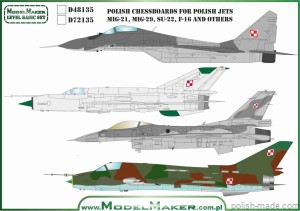 D72135 - Polskie szachownice dla PL odrzutowców: MiG-21, MiG-29, Su-22, F-16 i innych