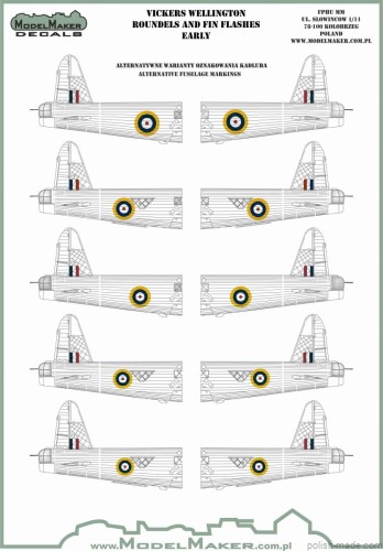 IM72706 Vickers Wellington - Roundels and Fin Flashes - Early
