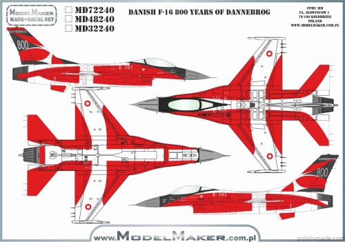 MD72240 - Duński F-16 – 800 lat Dannebroga – Samolot pokazowy