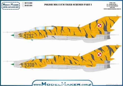 D72180 - Polski MiG-21UM – Malowania tygrysie, Część I