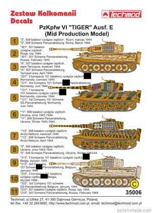 35006 PzKpfw VI "TIGER" Ausf. E (Mid production model) - 1/35