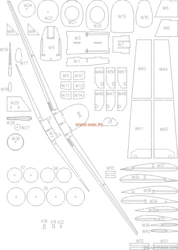 Messerschmitt Bf-109E - szkielet laser - 1/33