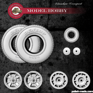 Hawker Tempest - koła żywica - 1/33