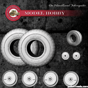 de Havilland Mosquito - koła żywica - 1/33