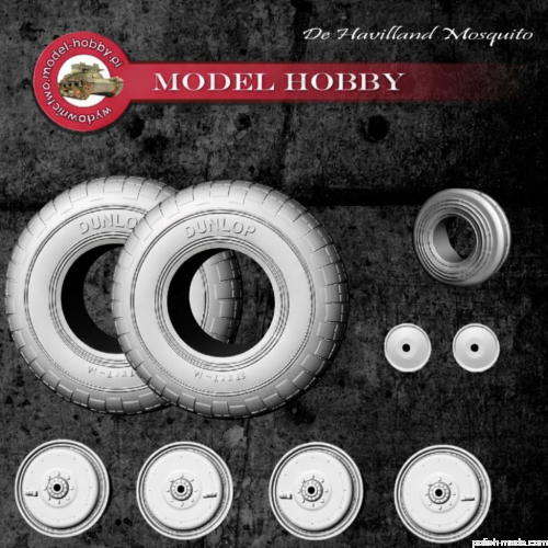 de Havilland Mosquito - koła żywica - 1/33