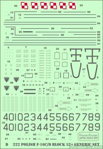 D72222 - Polish F-16-C/D Bock 52+ "Jastrząb" Generic Set