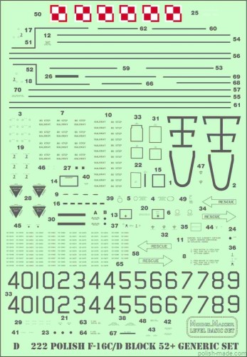 D72222 - Polish F-16-C/D Bock 52+ "Jastrząb" Generic Set
