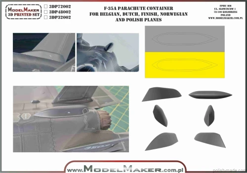 3DP72002 -  F-35A Pokrywa pojemnika spadochronu