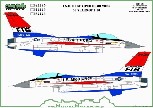 D48225 USAF F-16 VIPER DEMO 2024 50 Years of F-16