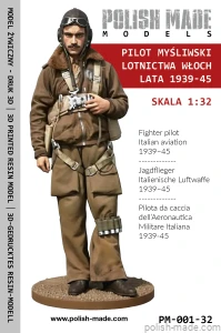 PM-001-32 - Pilot lotnictwa Włoch 1939-45  - druk 3D - 1/32