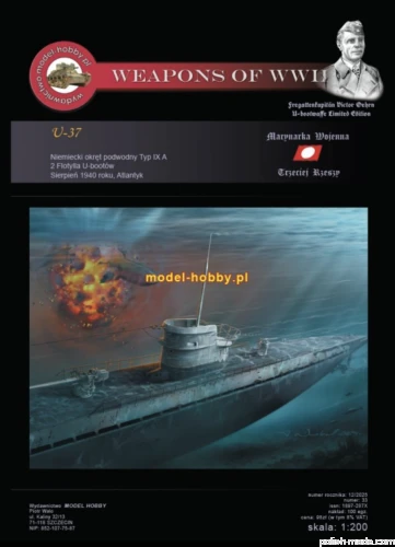 U-37 + wręgi + uzbrojenie 3D - 33 - 1/200
