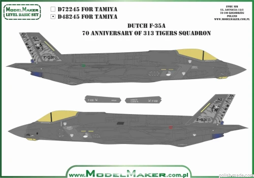 D72245 Dutch F-35A 70 Anniv of 313 Tigers Squadron