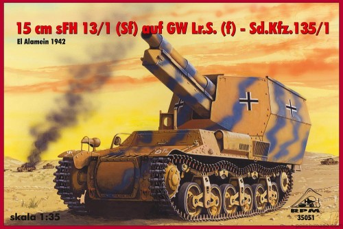15cm sFH 13/1(Sf) auf GW Lr.S.(f) Sd.Kfz.135/1 Afryka Płn. - 35051 - 1/35 model plastikowy