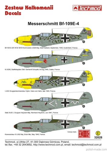 32028 Bf 109E-4 - 1940-41