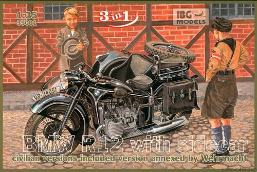 BMW R12 z koszem w. cywilna - 1/35