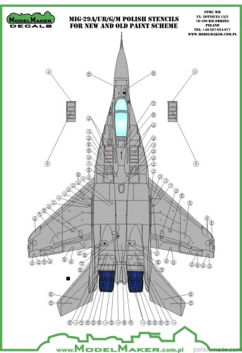 D72091 MIG-29 POLISH STENCILS