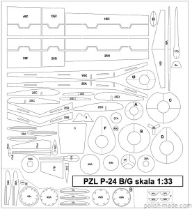 MK-L-03 - PZL P.24 B-G wręgi - 1/33