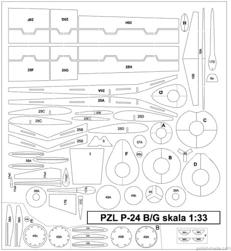 MK-L-03 - PZL P.24 B-G wręgi - 1/33