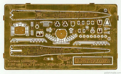 1/400 okręt podwodny Typ VIIC/41 - blacha fototrawiona