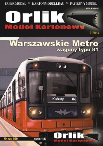 Warszawskie Metro wagony typu 81 - 099 - 1/87 (H0)