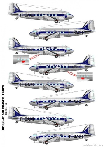 K- DC-3/C-47 AIR FRANCE 1960r 1/144