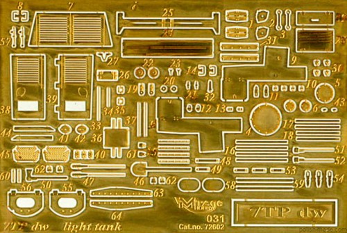 1/72 czołg lekki 7TP (dwuwieżowy) - blacha fototrawiona*