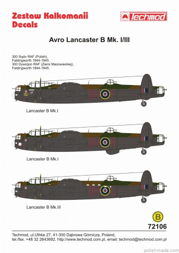 72106  Avro Lancaster B Mk. I/III - 300 Dyw. RAF