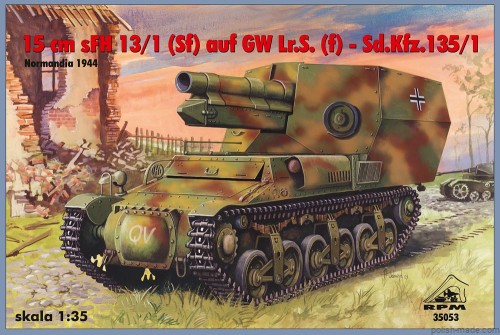 15cm sFH13/1 (Sf) auf GW Lr.S. (f) Sd.Kfz.135/1 - front zach. -35053 - 1/35 model plastikowy