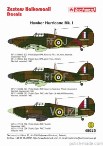 48025 Hawker Hurricane Mk I polskie dyw. 40