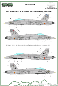 D72089 SPANISH EF-18 MARKINGS + STENCILS