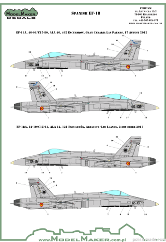 D72089 SPANISH EF-18 MARKINGS + STENCILS