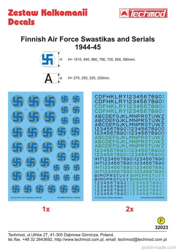 32023 oznaczenia i num.seryjne lot.fińskiego - 1944-45