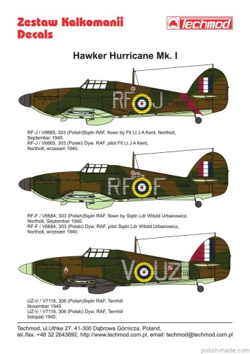32045 Hawker Hurricane Mk I polskie dyw. 40