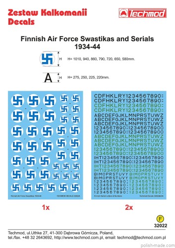 32022 oznaczenia i num.seryjne lot.fińskiego - 1934-44