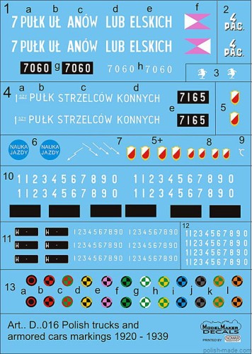 D25016 Polish truck and cars markings 1920-39