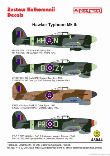 48044 Hawker Typhoon Mk. IB - 1943