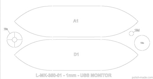 MK-L-350-01 - USS 'MONITOR' 9-03-1862 wręgi - 1/350