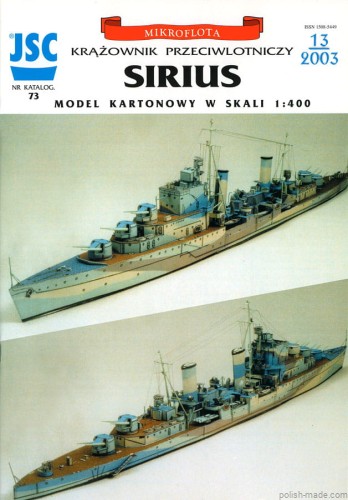 JSC-073 - HMS 'SIRIUS' krążownik plot. - 1/400