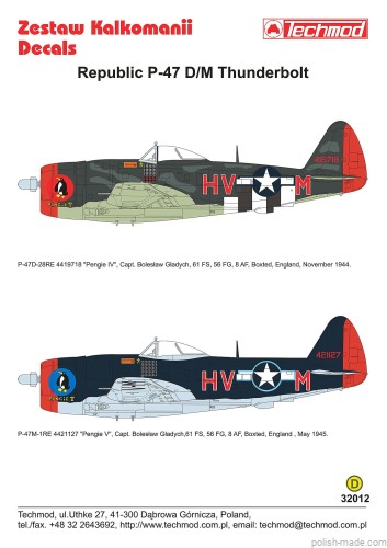 32012 P-47 D/M Thunderbolt - Bolesław Gładych '44–'45
