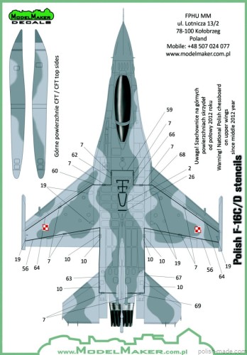 D72073 Polish F-16C/D stencils