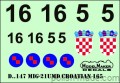 D72147 MiG-21UMD CROATIAN 165 Display plane