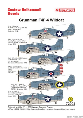 72004  Grumman F4F-4 Wildcat - 1942