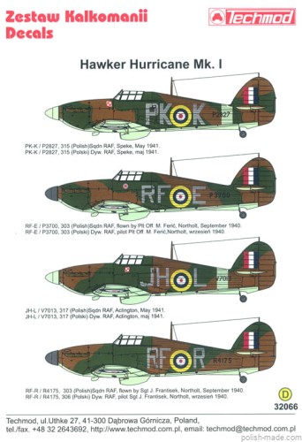 32066 Hawker Hurricane Mk I - polskie dyw. 40-41