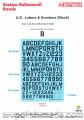 48819 Litery i numery lot.amerykańskiego - Czarne