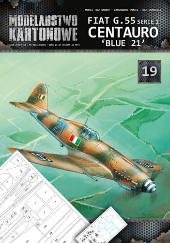 MK-1019 - Fiat G.55 ser.1 'blue 21' + wręgi i folia - 1/33 