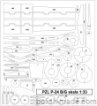 MK-1016 - PZL P.24 F 'GREECE 41' + wręgi + folia + elementy laser. - 1/33 