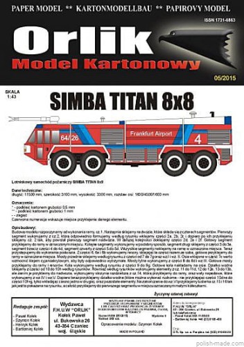 SIMBA TITAN 8x8 pożarniczy - A004 - 1/43