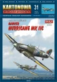 KK31 Hawker HURRICANE Mk.IIC - 1/33 model kartonowy