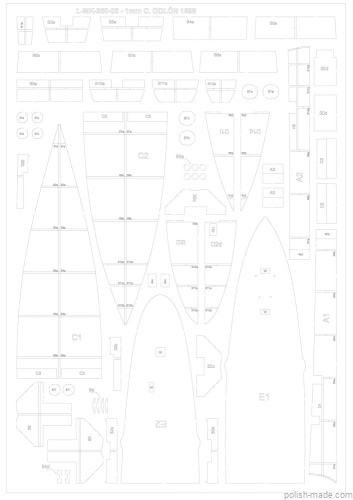 MK-L-350-05 - CRISTOBAL COLON 1898  wręgi - 1/350