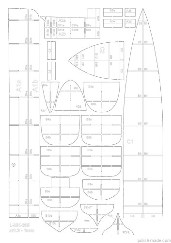 MK-L-205 - L.S.N.S. 'Governor Moore'  wręgi - 1/200